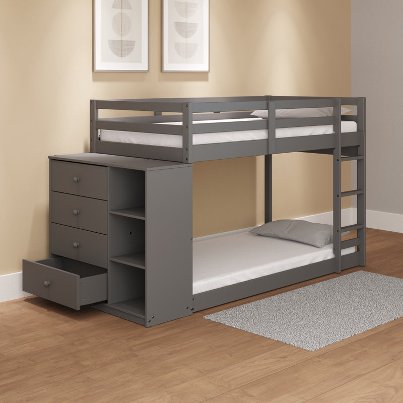 Felise Kids Twin Over Twin Bunk Bed with Drawers