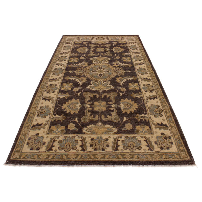 Tapis oriental brun en laine noué à la main 3 pi 2 po x 4 pi 11 po Dorn