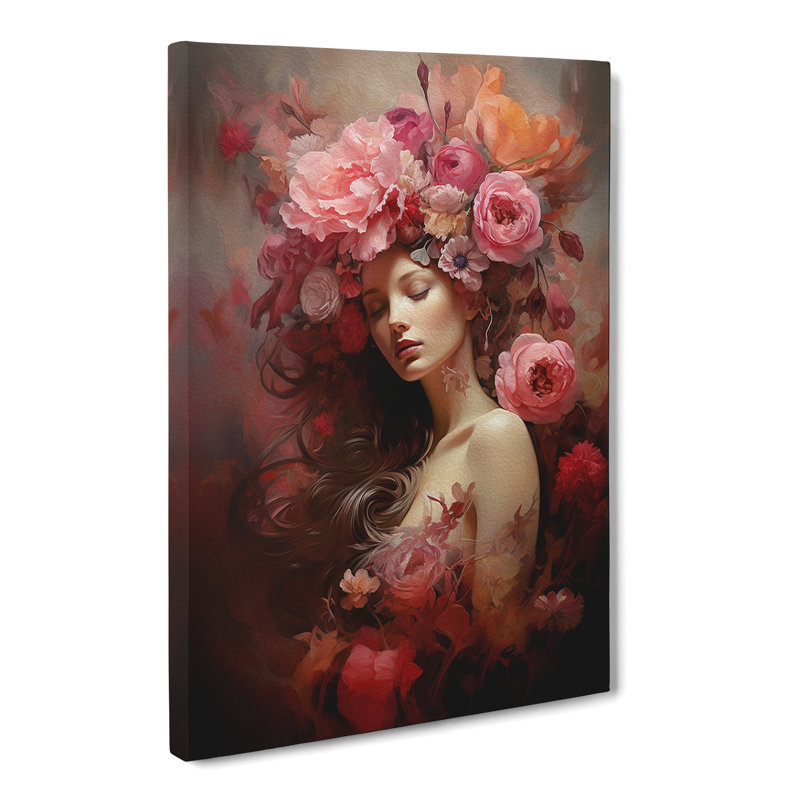 Floral Romanticism - Wrapped Canvas Print, 60cm H x 40cm W x 3cm D