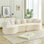 Canapé modulaire incurvé surdimensionné de 111,5 pouces, sans nuage, sans os, avec 6 coussins, canapé de luxe en velours côtelé à 4 places avec siège en mousse profonde, beige W3505p355585-1230112663