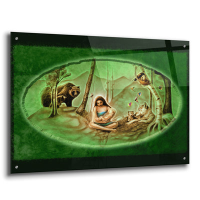 Art mural en verre épique «Blessed Mother» par Art and a Little Magic