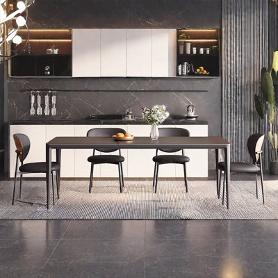 Light luxury simple rectangular retro rock table