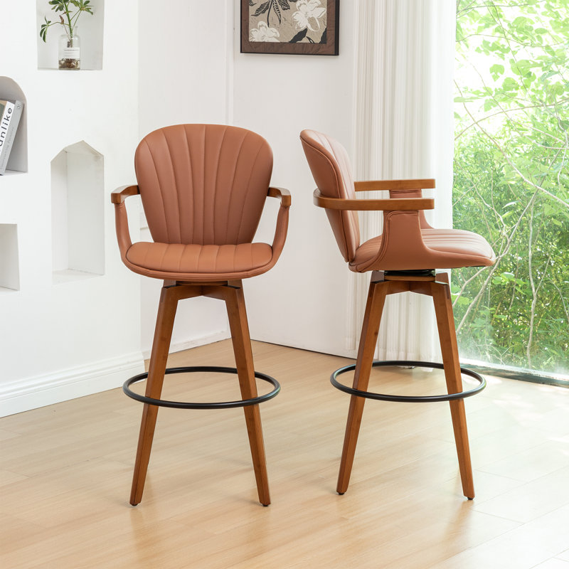Kelsch Swivel Bar Stool, Brown, Counter Stool (67.6cm Seat Height)