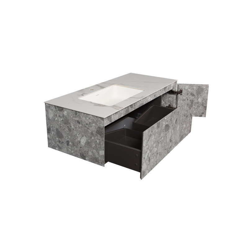 Luthman 48 " W Wall Mounted 1 Single Vanity Bathroom Vanity With Cultured Marble Top