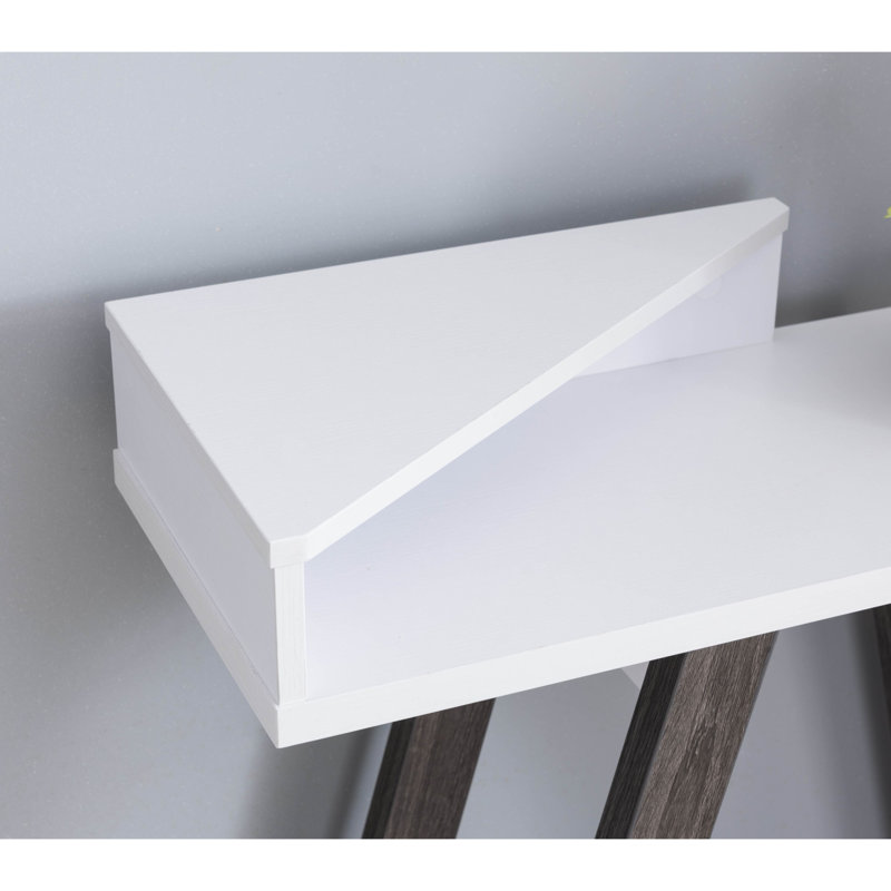 Contemporary Two Toned Console Table with Two Shelves