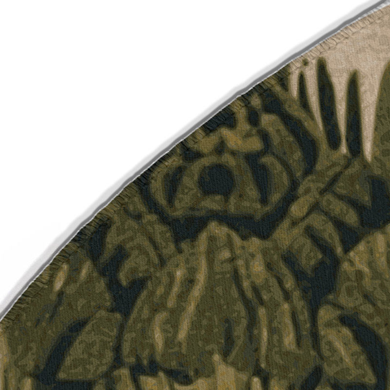 Tapis beige d'intérieur et d'extérieur Botanical, Rond 5 pi