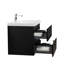 Meuble-lavabo simple flottant simple 30 po avec lavabo à surface solide Dhruven