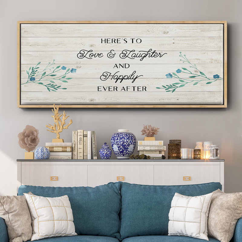 Floral Happily - toile encadrée, H 24 po x l 60 po
