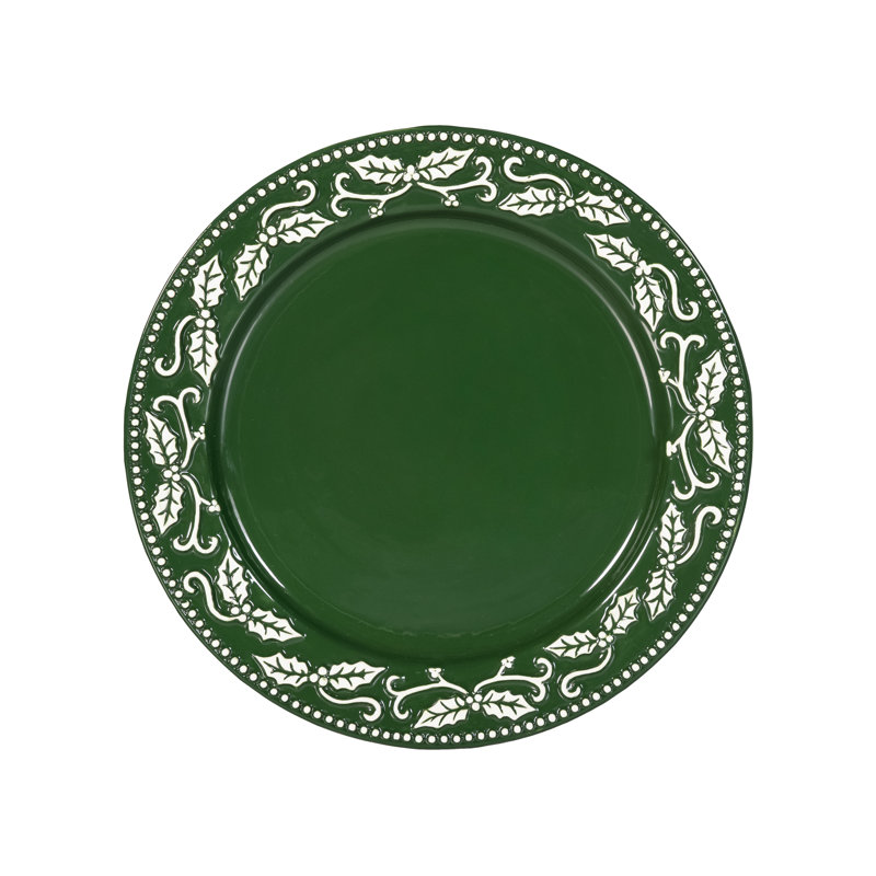 Assiette plate ronde en céramique 9,5 po