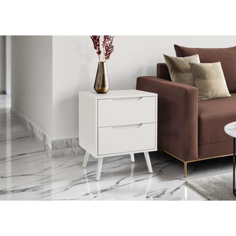 Table d'appoint, table de bout, tiroir de rangement, table de chevet, chambre à coucher, salon, moderne, contemporain, Blanc