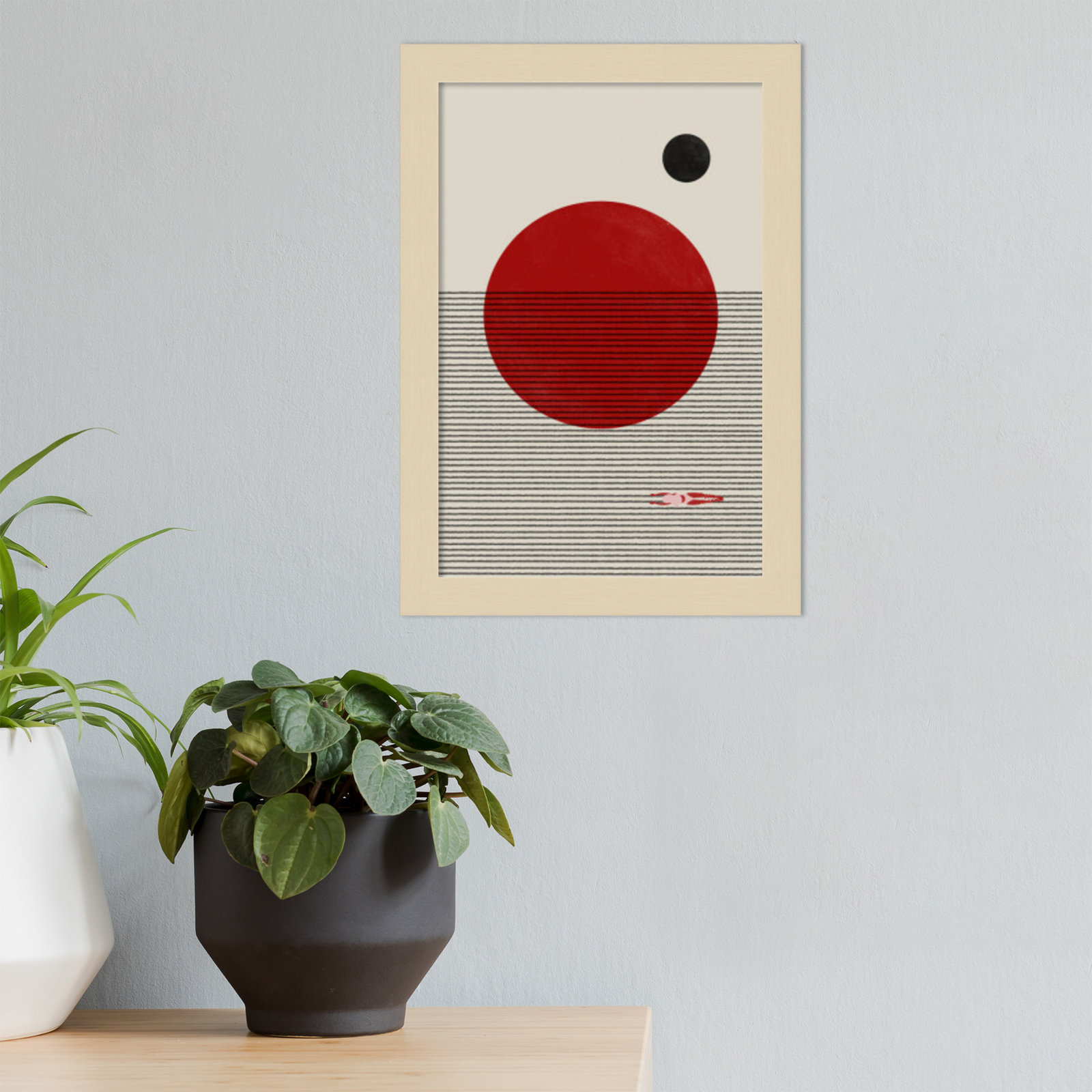 Swimming To You by The MIUUS STUDIO - Framed Art Print, 13" H x 9" W x 1" D, Brown