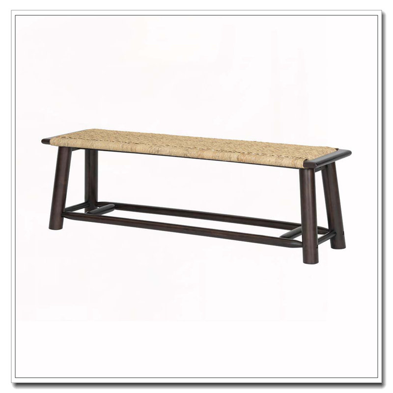 Banc en rotin de bois massif, Noyer