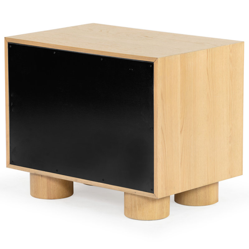 Addyson Wood 2 Drawer Nightstand, Natural