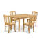 Ensemble 5 pièces en bois massif avec finition chêne naturel - Ensemble de salle à manger - 4 places-125423389