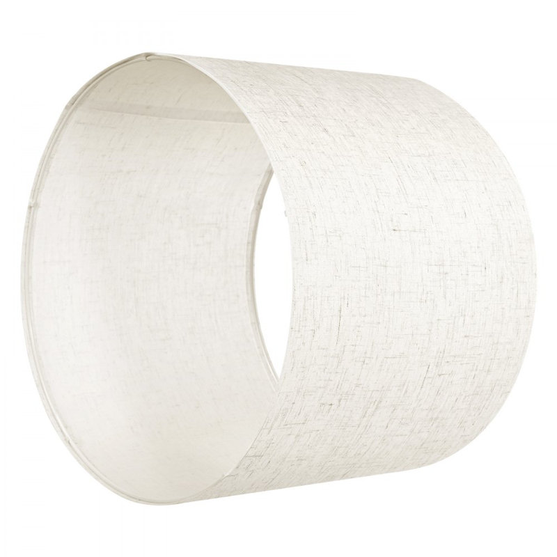 Abat-jour tambour avec abat-jour rond , Beige, H 12 po x l 16 po x P 16 po