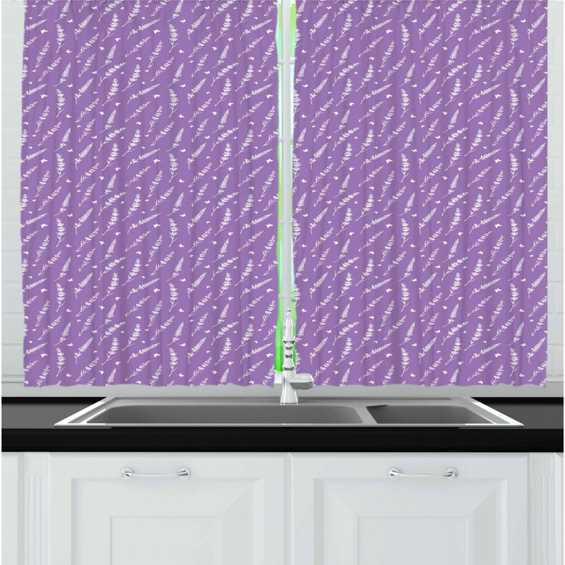 Floral Tailored Kitchen Curtain