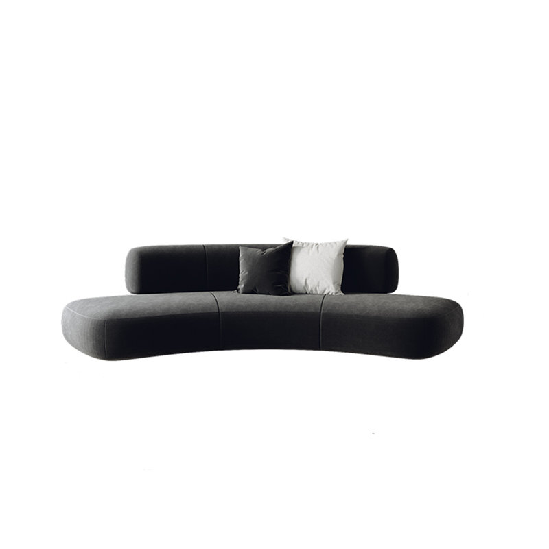 Canapé courbé gris foncé 78,74 po