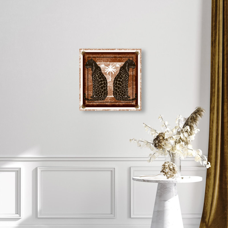 Casablanca Leopardo Print Glam Jungle by Oliver Gal, Black Frame, 12 x 12, 20"H x 20"W, Canvas Unframed