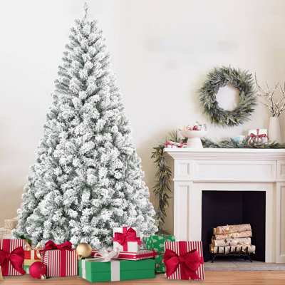 4FT Snow Flocked Artificial Christmas Tree, Full PVC Christmas Tree with 233 Tips and Sturdy Metal Stand for Home Office Apartment Holiday Decor