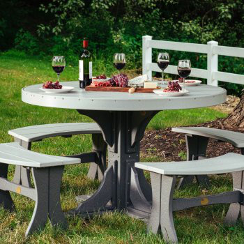 Table de salle à manger Bogia, Brun châtaigne, l 48,25 po x L 48,25 po x H 42 po, Brun châtaigne