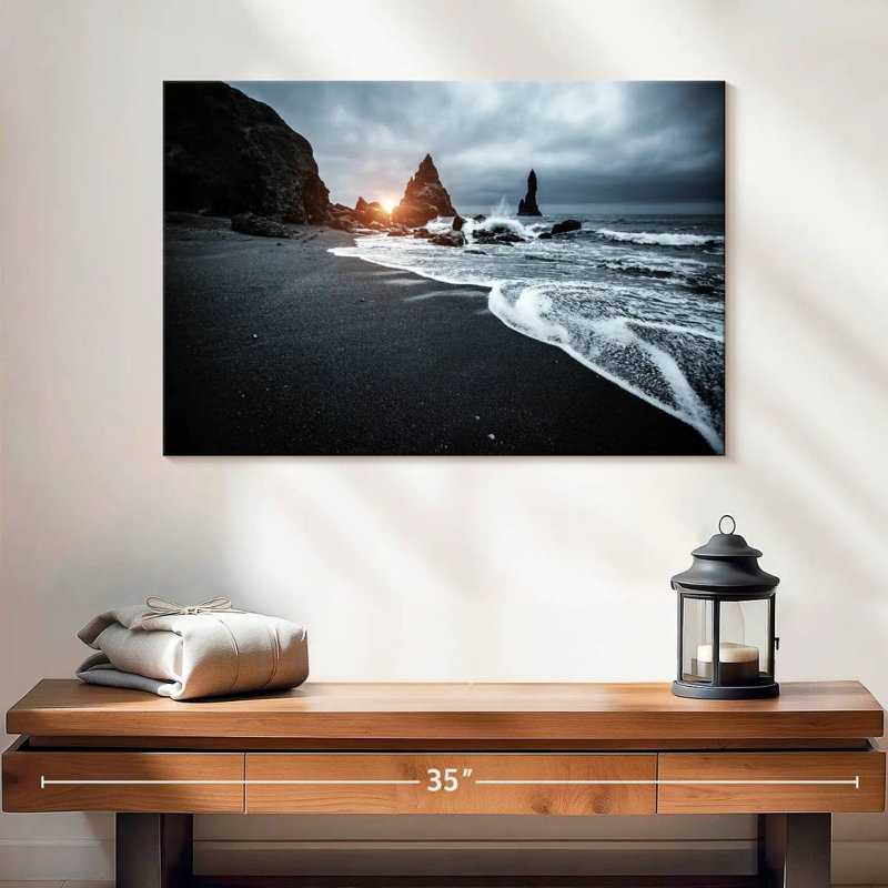 Plage de sable noir Gillard Reynisfjara, H 16 po x l 24 po