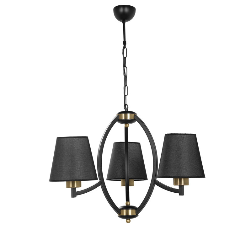 Lustre géométrique à 3 lumières Robbins, Noir, Noir