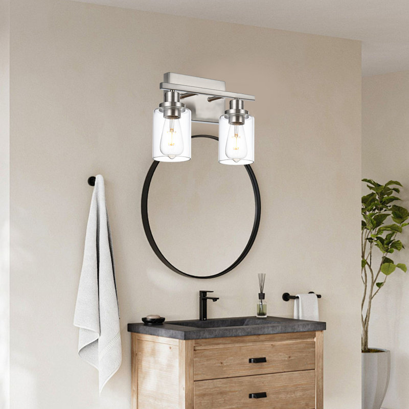 Modern Vanity Light Fixtures Over Mirror, Bathroom Light Fixtures, Vanity Lights, Wall Sconce With Clear Glass Shade For Bathroom, E26 Base