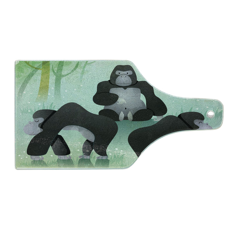 Gorilla Woodland Creatures Tempered Glass Cutting Board
