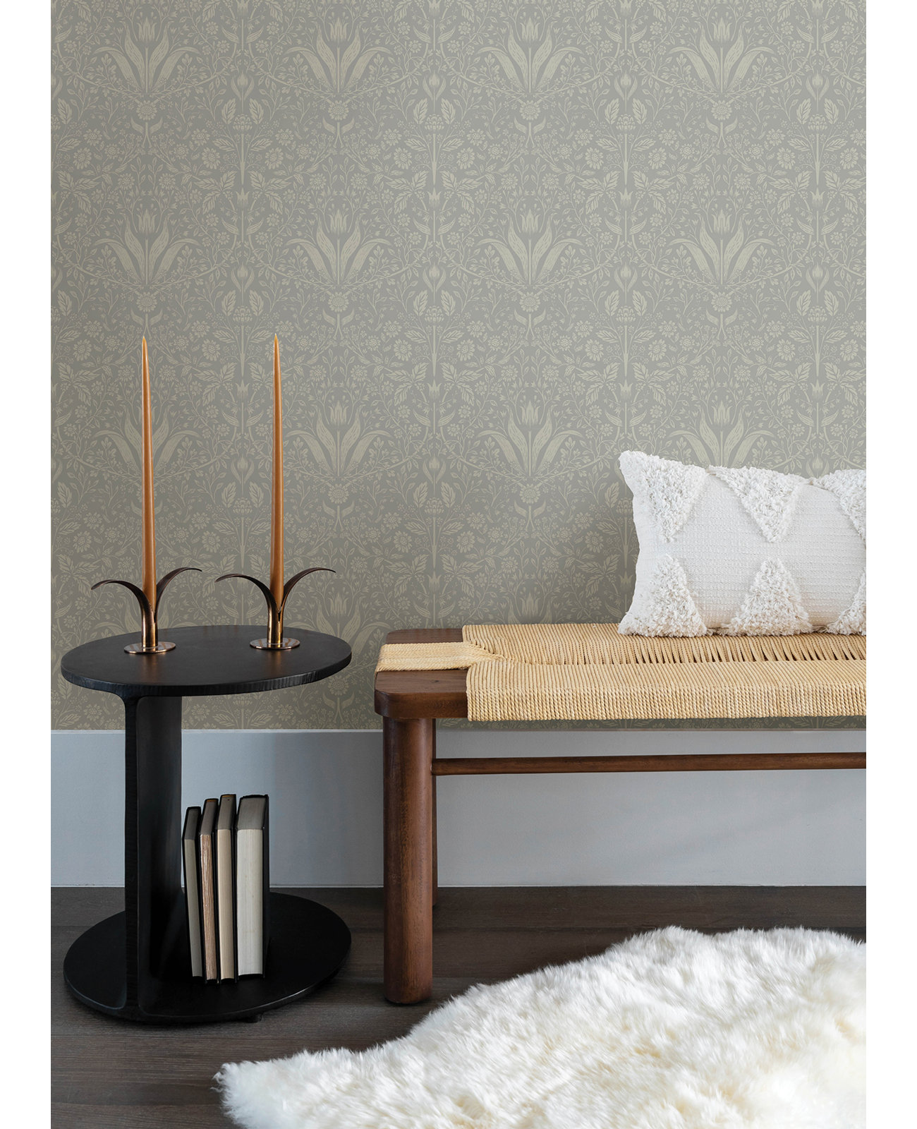 Triste Floral Wallpaper, Blue