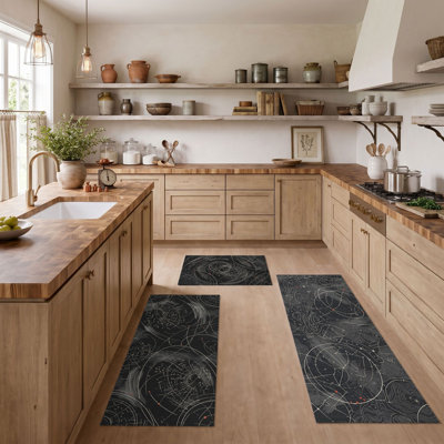 Celestial Map Non-Slip Washable Kitchen Mats