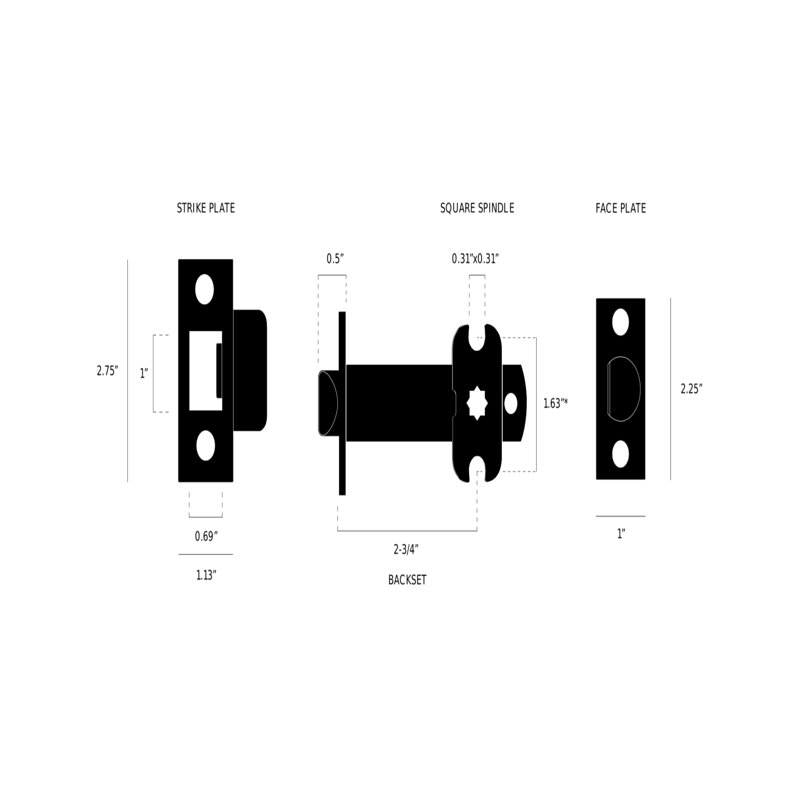 Shutter / Door Accessory, Brass/Black, 2.75" H x 1" W x 2.75" D