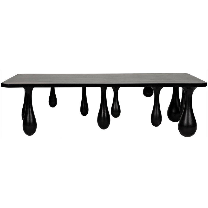 Noir Hand-Rubbed Black Drop Coffee Table, 33x64 in