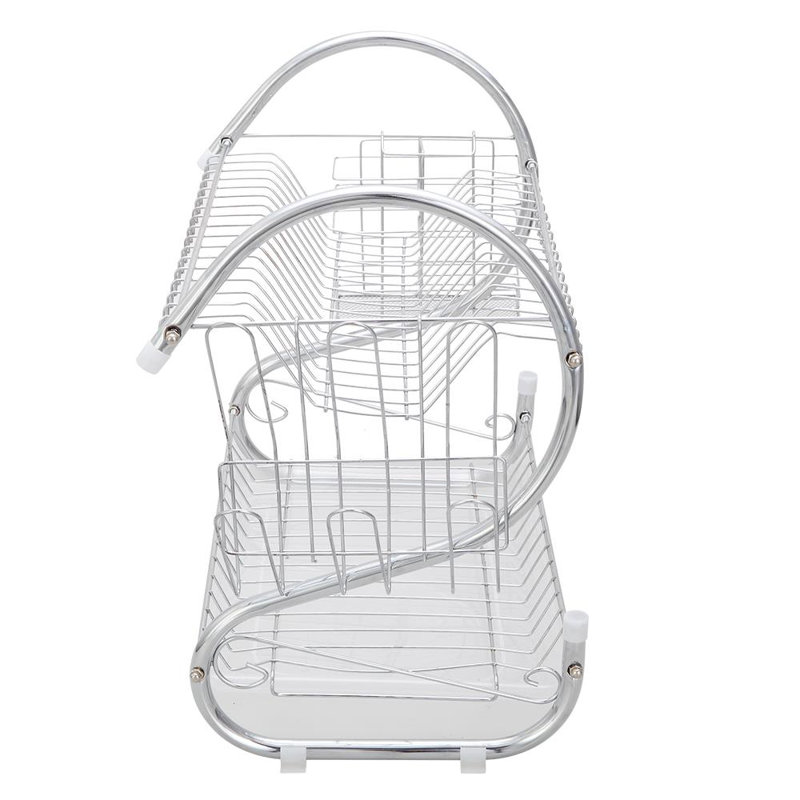 Rangement à 2 étages en acier inoxydable et séchage à disque, H 14,6 po x l 17 po x P 9,8 po
