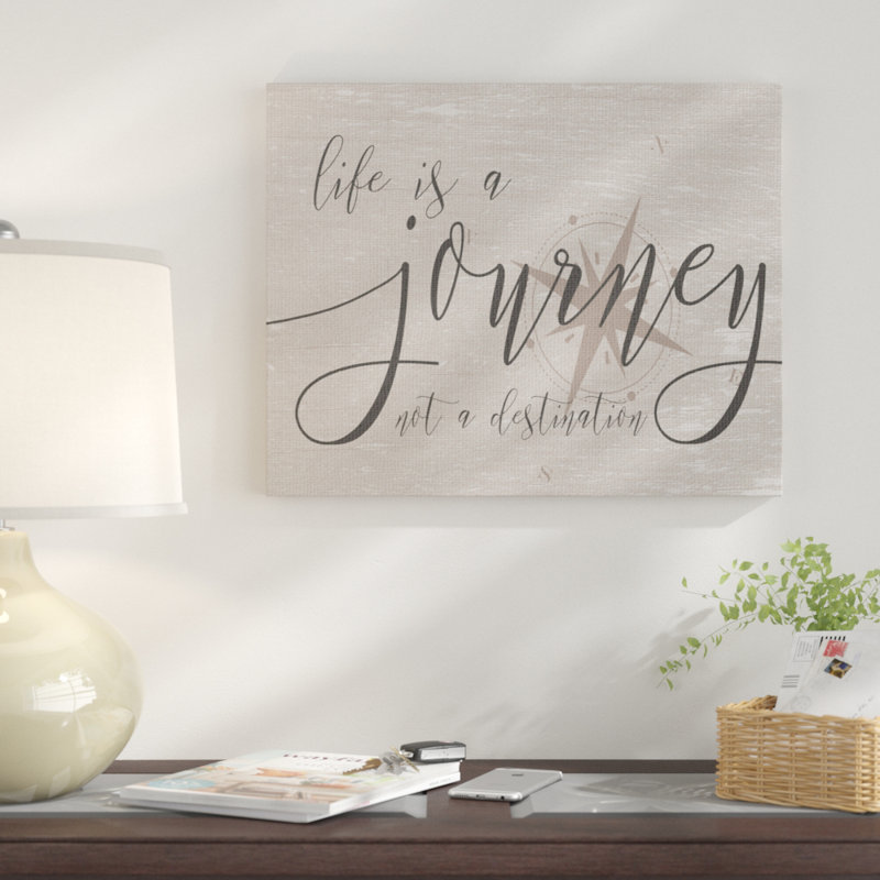 «Life is a Journey» par Daphne Polselli - Art textuel sur toile, H 30 po x l 40 po, Toile tendue