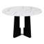 Table de salle à manger blanche moderne Mid-Century ronde pour 4, plateau en faux marbre de 43 pouces | Idée de cadeau