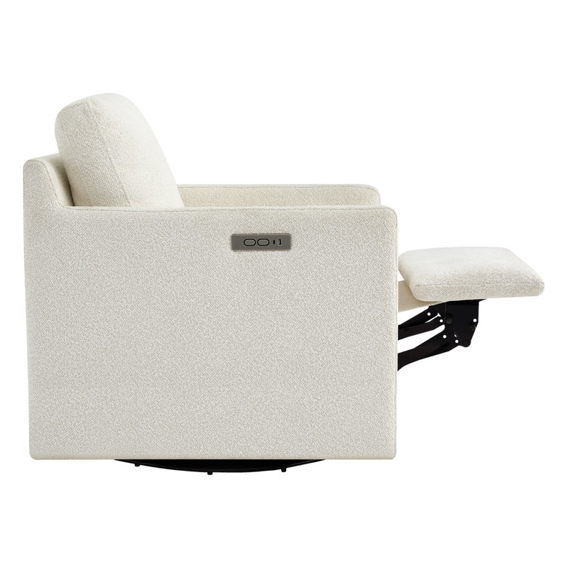 Fauteuil inclinable électrique pivotant 30 po Elvia, Tissage texturé crème Performance