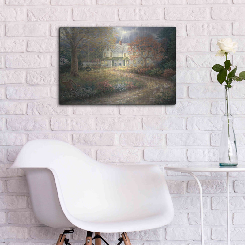 «Mid Country Farmhouse» par Chuck Pinson, art mural en métal, H 16 po x l 24 po