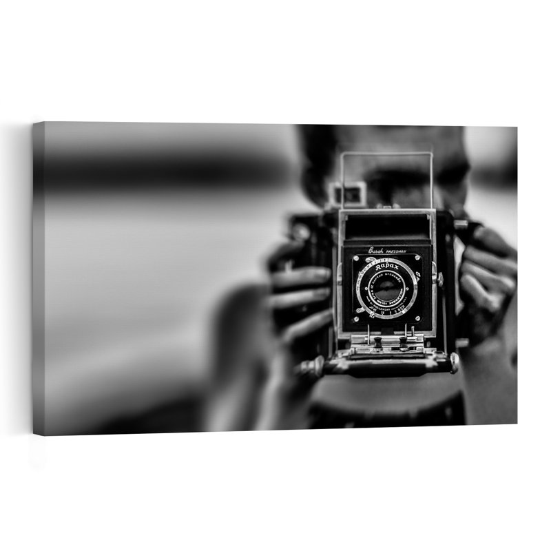 Appareil photo vintage de photographe - Affiche murale rétro classique, 16" H x 24" W