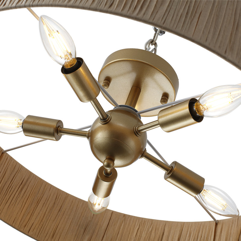Plafonnier semi-encastré 5 lumières Natural Farmhouse 