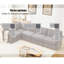 Ensemble de canapé modulaire modulaire, canapé convertible en forme de L, 5 sièges, canapé modulaire réversible, rembourré, canapé d'angle, accoudoirs roulés, tissu en lin doux, gris foncé