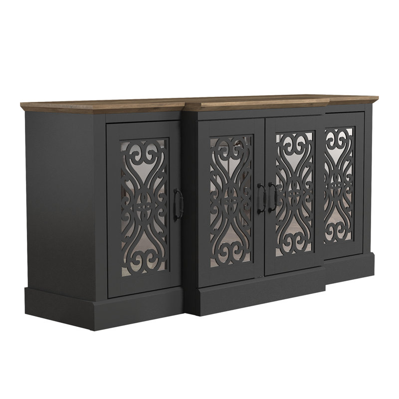 Buffet large Ariba Traditional, Noir / brun