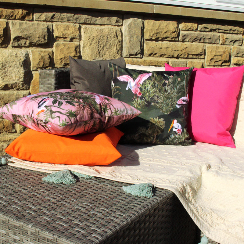  Platalea Botanical Polyester Filled Outdoor Cushion, Cushion Cover Only - No Insert, Bottle Green