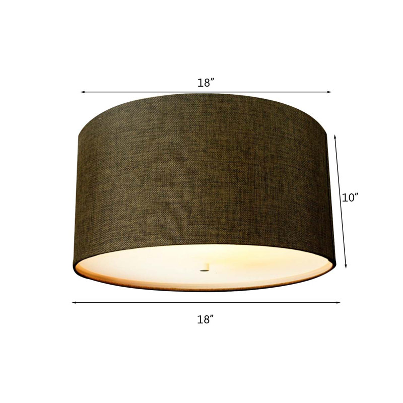 Plafonnier encastré 18" à tambour ombré Kimes, Chocolat