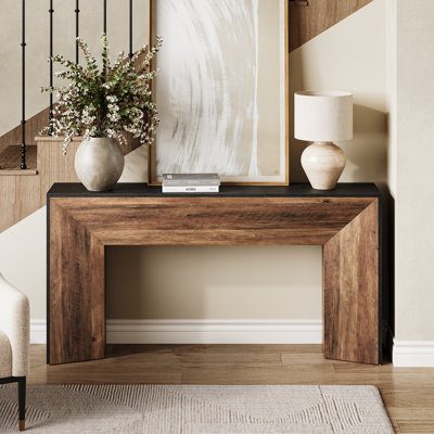 62.99" W Geometric Pedestal Console Table