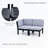 5 - Person Modular Patio Conversation Sets With Cushions, 6-Piece Outdoor All-Weather Waterproof HIPS Sofa Seating Group, Black-424651667