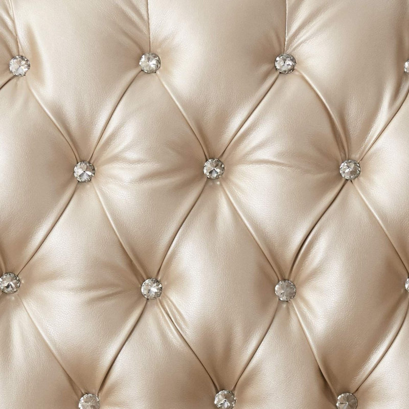 Canapé moderne Chantelle avec 3 coussins en polyuréthane doré et tissu et perle 53540