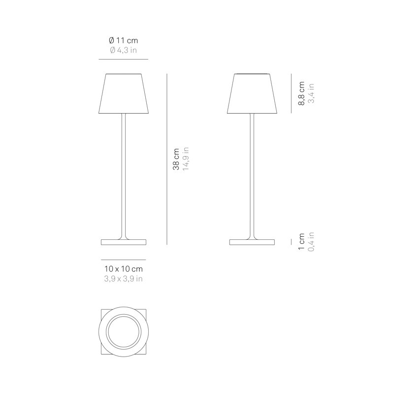 Poldina Pro Table Lamp, Antique Nickel