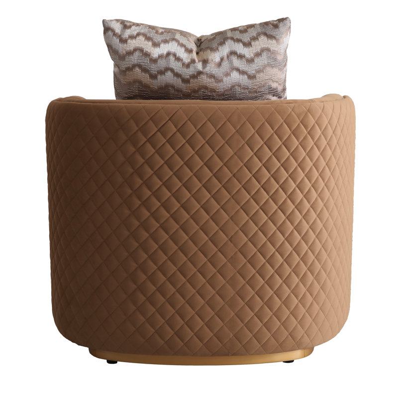 Ariana Barrel Chair, Caramel Velvet