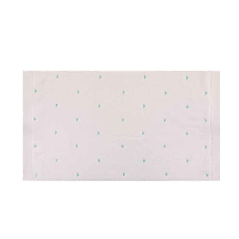 Ensemble de 2 essuie-mains 2 pièces 100% coton, Blanc / menthe
