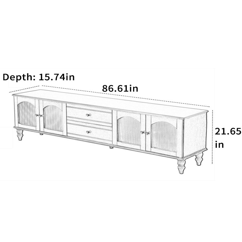 Meuble télé moderne brun, 86.61"
